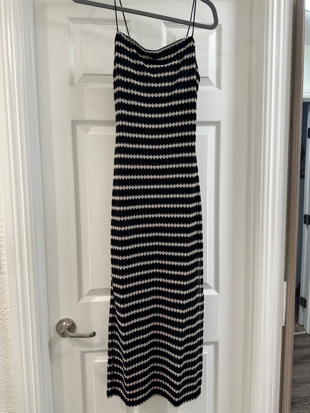 Black and White Zigzag Midi Dress - Slip Style